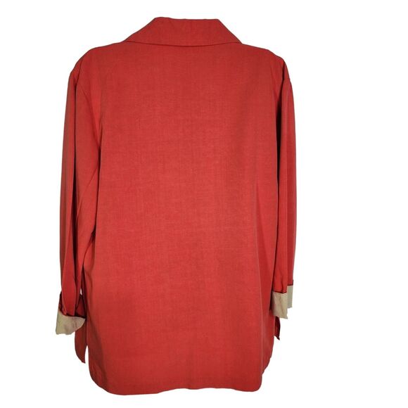 Draper's & Damon's Women Jacket Tank Shell 2 Piece Size 12 Linen Blend Flip Cuff - Picture 2 of 12